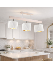 Biała lampa sufitowa z regulowanymi kloszami MIRAMAR GOLD lampa sufitowa z drewna,