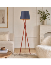 Lampa stojąca drewniana z abażurem ANDORA GOLD