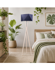 Drewniana lampa stojąca tripod TULUZA