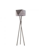 Biała lampa stojąca z drewna do salonu TULUZA