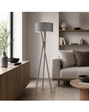 Drewniana lampa stojąca w stylu skandynawskim ELX