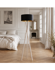 Drewniany trójnóg ELX GOLD lampa stojąca na trójnogu z