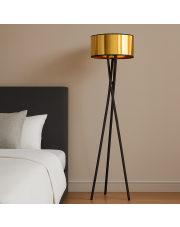 Drewniana lampa podłogowa na trójnogu ELX MIRROR