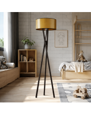 Drewniana lampa podłogowa na trójnogu ELX MIRROR