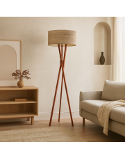 Drewniana lampa stojąca do salonu ELX ECO