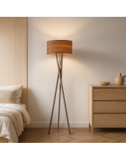  Lampa podłogowa drewniana ELX ECO na trójnogu