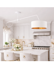 Biała lampa sufitowa z długim ramieniem regulowanym RIO GOLD