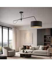 Regulowana lampa sufitową z długim ruchomym ramieniem RIO GOLD w czarnym kolorze