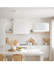 Biała lampa sufitowa z regulacją nad stół RIO lampa sufitowa na wysięgniku do kuchni