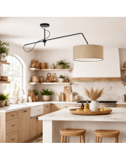 Beżowa lampa sufitowa na wysięgniku regulowanym RIO