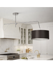 Srebrna lampa sufitowa z ruchomym ramieniem RIO