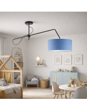 Czarno-niebieska lampa wisząca ruchoma do pokoju dziecięcego RIO