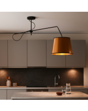 Czarna lampa sufitowa na wysięgniku ruchomym nad stół OVIEDO MIRROR w stylu loftowym