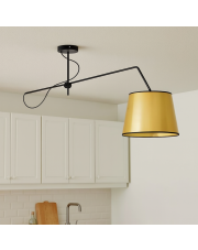 Złota lampa wisząca z regulowanym ramieniem OVIEDO MIRROR nad wyspę kuchenną