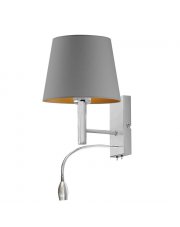 Chromowana lampa ścienna LED AUSTIN GOLD Czarna lampa ścienna z dodatkowym światłem LED