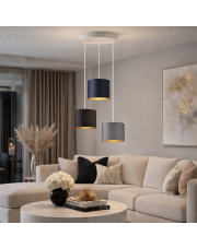 Kaskadowa lampa wisząca do salonu PUEBLO GOLD 3-płomienna w minimalistycznym stylu