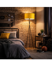 Trójnożna lampa stojąca w musztardowo-czarnej kolorystyce PARYŻ 