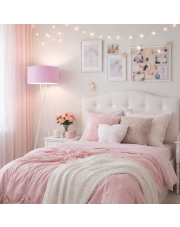 Lampa stojąca dla dziecka PARYŻ z jasnofioletowym abażurem