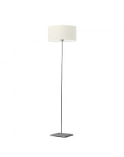 Srebrna lampa stojąca do salonu o klasycznym designie SOFIA z kremowym abażurem