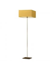 Designerska lampa podłogowa do salonu PRAGA z musztardowym abażurem 40x40 cm