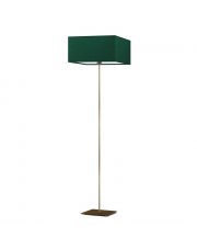 Oryginalna lampa stojąca do salonu PRAGA z abażurem w kolorze zieleni butelkowej