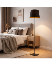 Lampa podłogowa czarna industrialna PALERMO GOLD