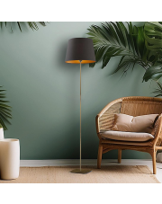 Lampa podłogowa czarna industrialna PALERMO GOLD