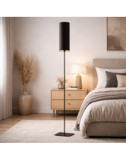 Czarna lampa podłogowa tuba FLORENCJA GOLD