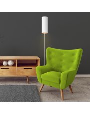Biała lampa stojąca do salonu w stylu glamour FLORENCJA GOLD