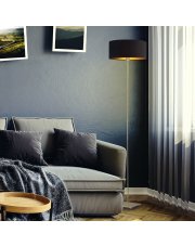 Czarna lampa stojąca w stylu glamour MEKSYK GOLD