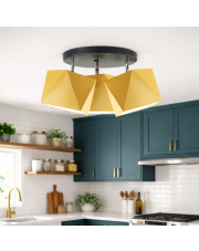 Musztardowa lampa sufitowa 3 punktowa regulowana MINORKA 