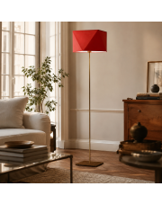 Lampa stojąca podłogowa ANKARA z czerwonym abażurem