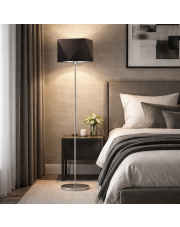 Klasyczna lampa do sypialni z brązowym abażurem ANKARA z włącznikiem nożnym