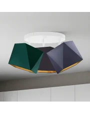 Potrójna lampa sufitowa z tkaninowymi kloszami MINORKA GOLD regulowana 3xE27