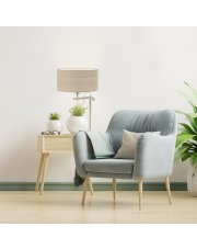 Lampa stołowa w stylu rustykalnym ALASKA ECO z abażurem w kolorze bielonego dębu