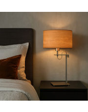 Designerska lampka nocna ALASKA ECO skandynawska lampka stołowa z abażurem
