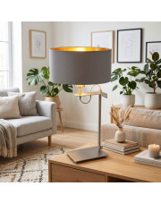 Srebrna lampa stołowa do salonu ALASKA GOLD w stylu skandynawskim