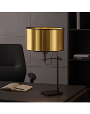 Czarno-złota lampa stołowa do salonu ALASKA MIRROR