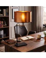 Czarna lampa biurkowa do pracy i nauki ALASKA MIRROR w stylu loft