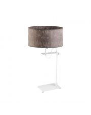 Designerska lampka nocna do sypialni ALASKA na białym stelażu