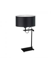 Czarna lampa biurkowa z abażurem ALASKA