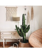 Biało-beżowa lampa stołowa do salonu w stylu boho ALASKA