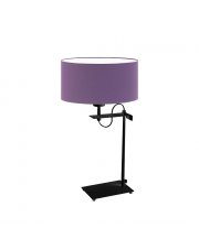 Czarno-fioletowa lampka nocna LED do sypialni ALASKA w stylu art deco