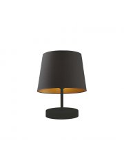 Czarna lampa stołowa z abażurem ALMADA GOLD