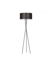 Czarna lampa podłogowa na trzech nogach do sypialni PARYŻ z brązowym abażurem 40 cm