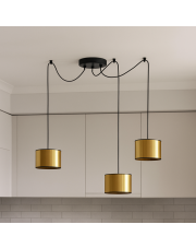 Designerska lampa wisząca do salonu WAIKIKI W3 MIRROR 3 punktowa lampa pająk z regulacją