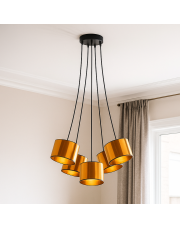 Loftowa 5-punktowa lampa wisząca pająk do salonu WAIKIKI W5 MIRROR
